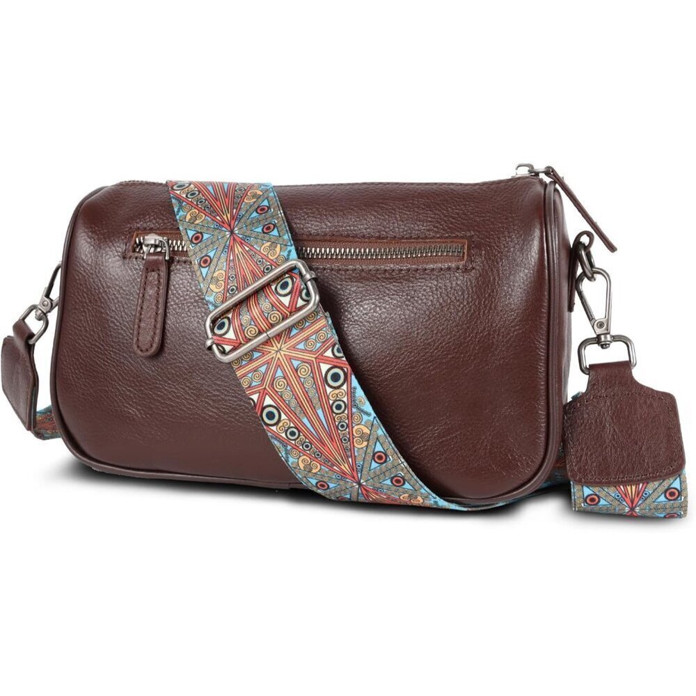 Leather Crossbody Bag for Women Slim Lightweight with Adjustable Strap